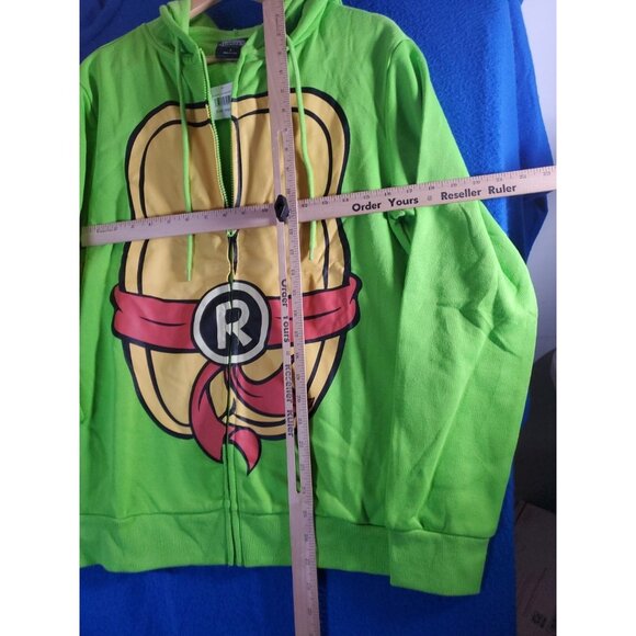 Teenage Mutant Ninja Turtles Rafael Zip Up Hoodie Green Men's Size Small NEW - Picture 11 of 15